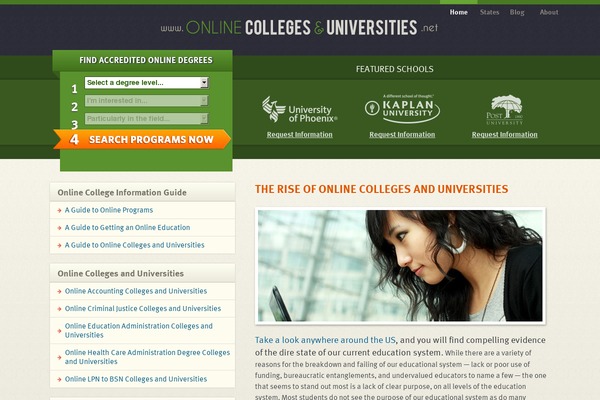 onlinecollegesanduniversities.net site used Onlinecollegesanduniversities
