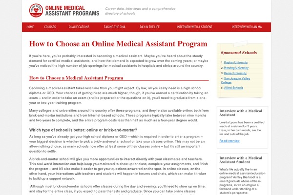 onlinemedicalassistantprograms.com site used Nichev2