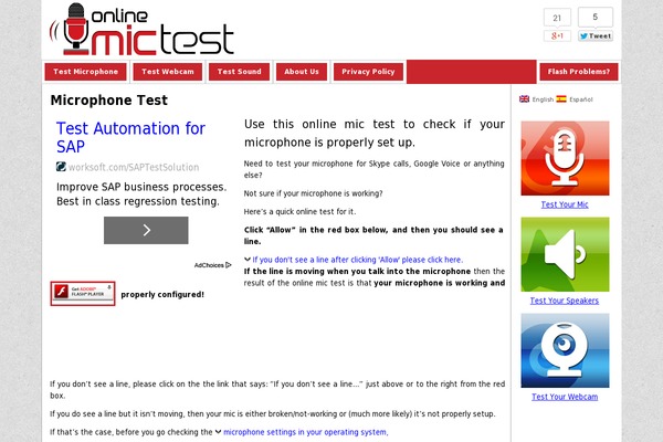onlinemictest.com site used Onlinemictest