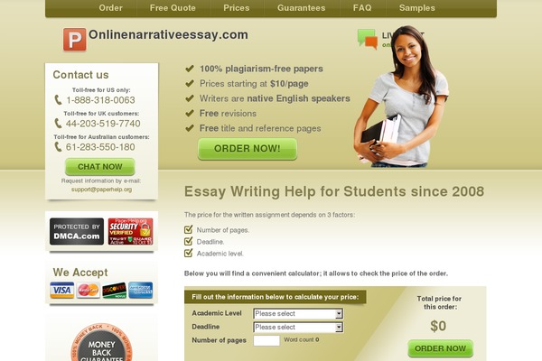 onlinenarrativeessay.com site used Pw-green