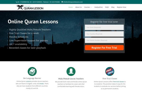 onlinequranlessons.com site used Divi3076