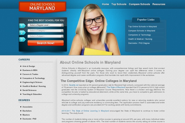 onlineschoolsmaryland.com site used Online-schools