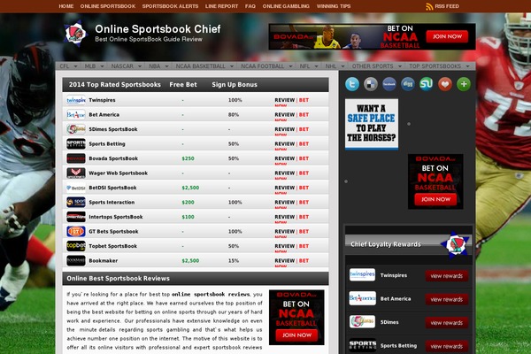 onlinesportsbookchief.com site used Game Star