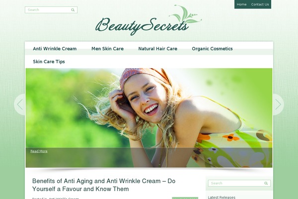 Beautysecrets theme site design template sample