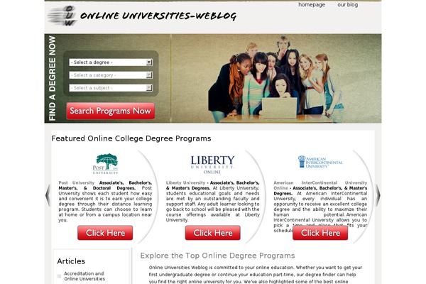 onlineuniversities-weblog.com site used Onlineuniversitesweblog