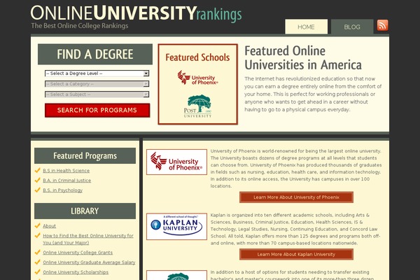 onlineuniversityrankings.org site used Our