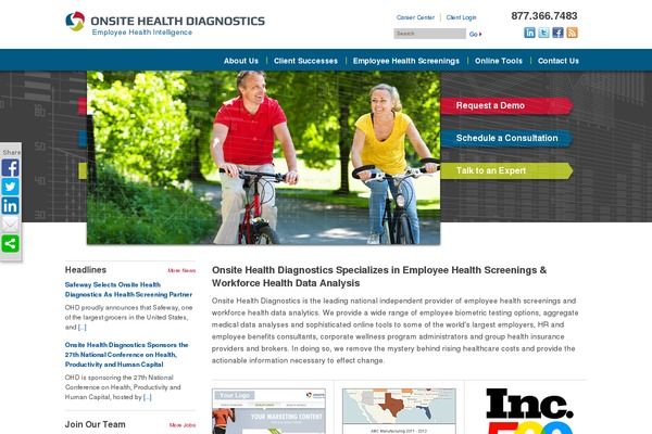 onsitehealthdiagnostics.com site used Onsite-health-diagnostics