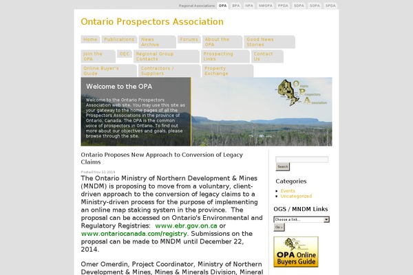 ontarioprospectors.com site used Opa
