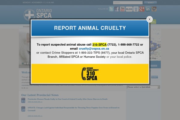 ontariospca.ca site used Ospca-2019-website