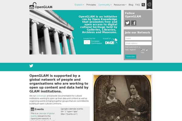 openglam.org site used Wp-theme-openglam-master