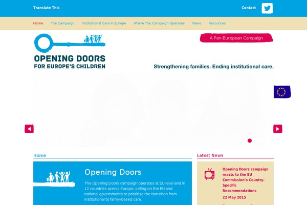 openingdoors.eu site used Eurochild
