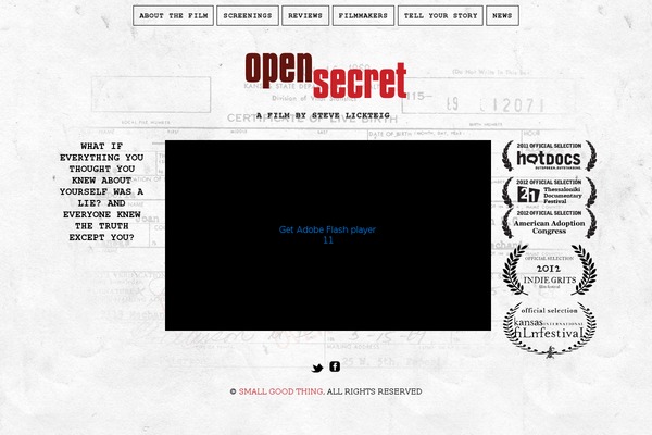 opensecretfilm.com site used Typewriter