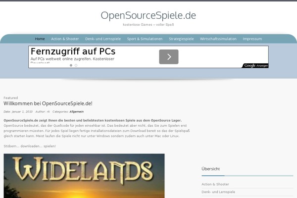 opensourcespiele.de site used Minipress