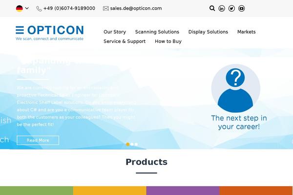 opticon.com site used Opticon-uk-theme