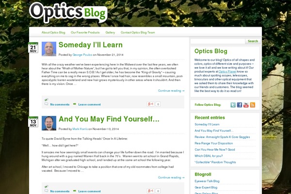 opticsblog.com site used Opticsblog