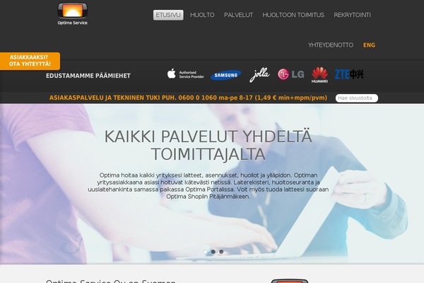 optimaservice.fi site used Thedeveloper