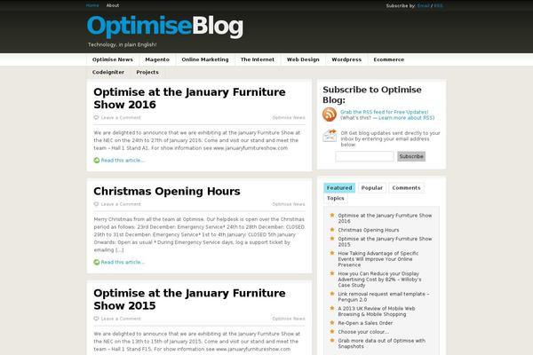 optimiseblog.co.uk site used Optimblog