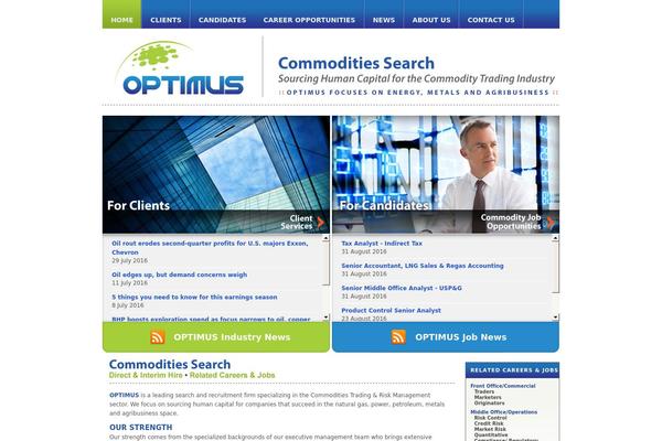 Optimus theme site design template sample