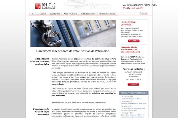 optimuspatrimoine.fr site used Adjustdesign-child