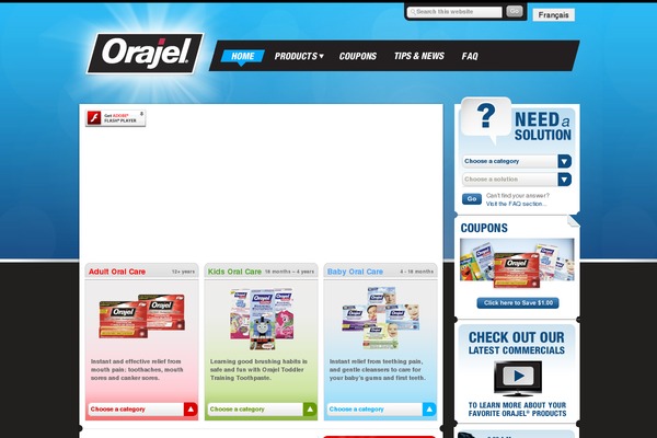 orajel.ca site used Orajel