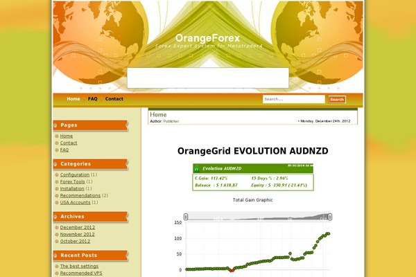orangeforex.net site used Corporate Globe