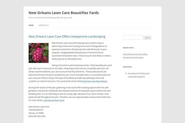 Twenty Twelve theme site design template sample