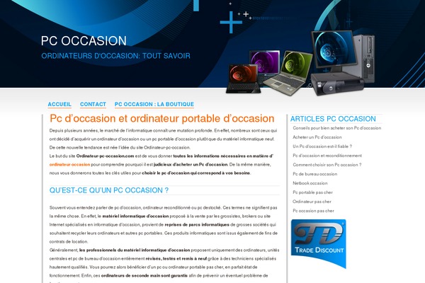 ordinateur-pc-occasion.com site used Mobilethemesindark