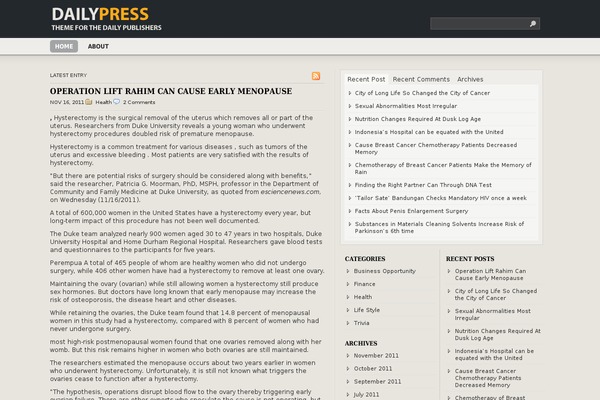 Daily Press theme site design template sample