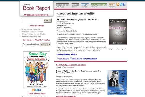 oregonbookreport.com site used Oregonwomenreport