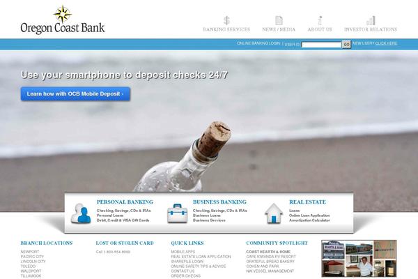 oregoncoastbank.com site used Ocb