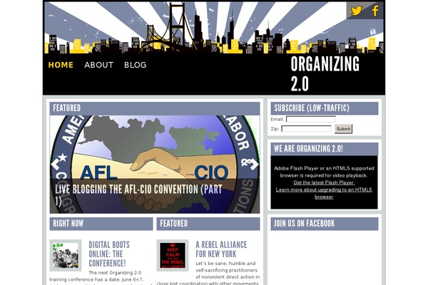organizing20.org site used Organizing