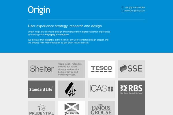 Origin theme site design template sample