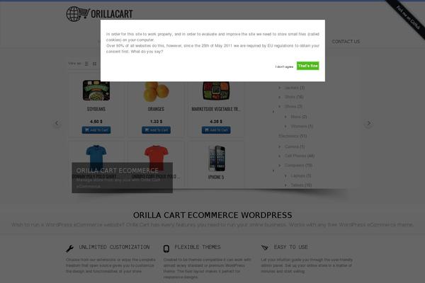 Site using Orillacart plugin