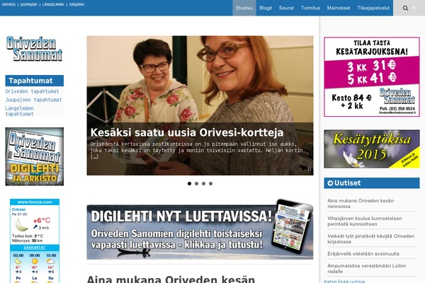 orivedensanomat.fi site used Uusi-verkkolehti