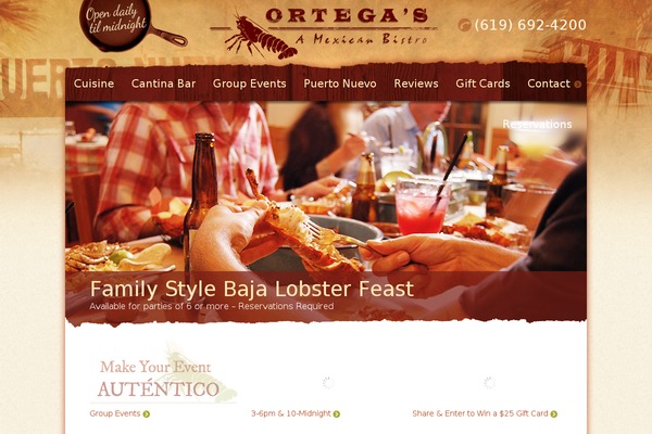 ortegas.com site used Ortegas