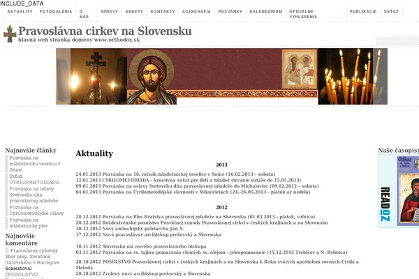 orthodox.sk site used Political-press-theme
