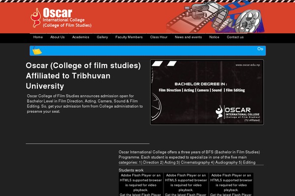 Oscar theme site design template sample