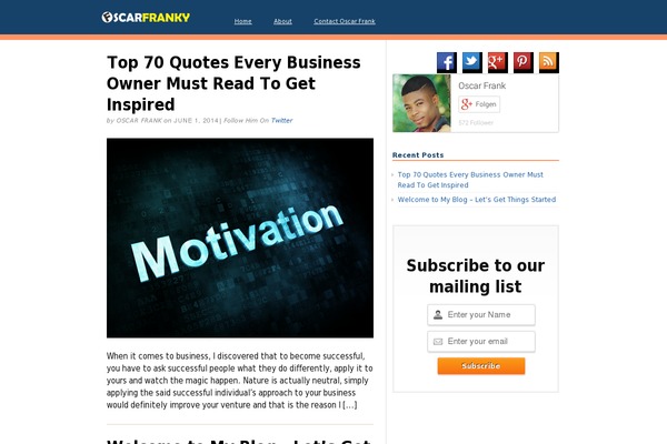 oscarfranky.com site used Oscarfrank