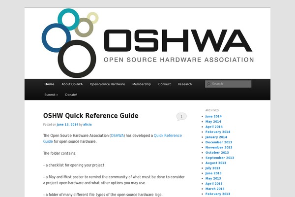 oshwa.org site used Freesia Empire