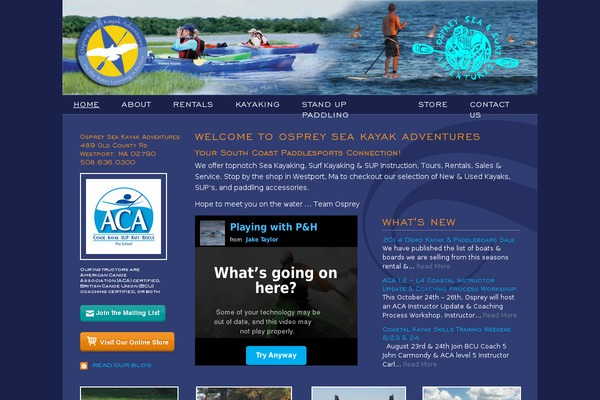 seakayak theme websites examples