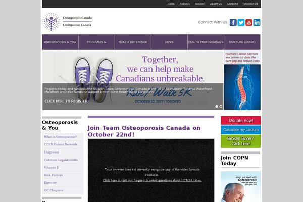 osteoporosis.ca site used Yootheme-osteo