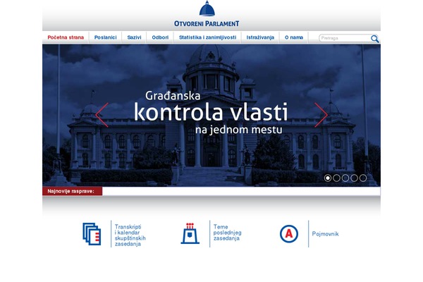 otvoreniparlament.rs site used Parlament