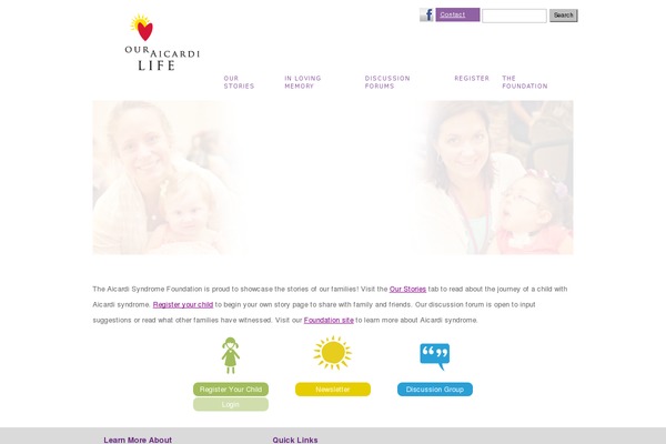 ouraicardilife.org site used Aicardi-life