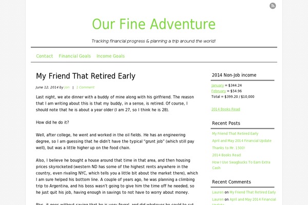 ourfineadventure.com site used Mon Cahier