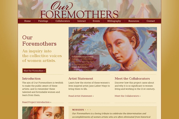 ourforemothers.com site used Ourforemothers