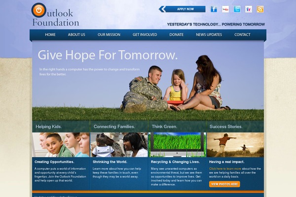 outlookfoundation.org site used Outlook