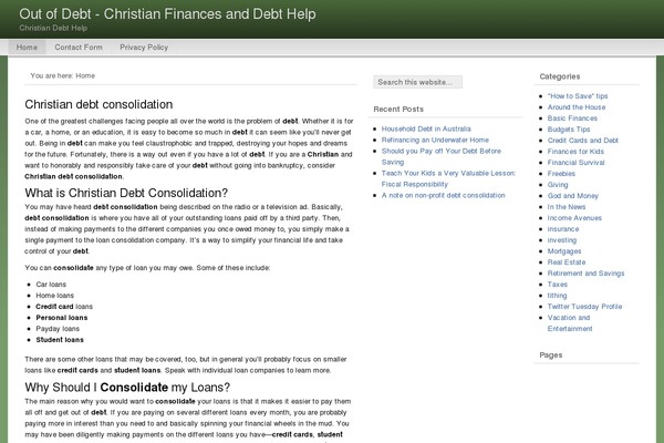 outofdebtchristian.com site used Mirak
