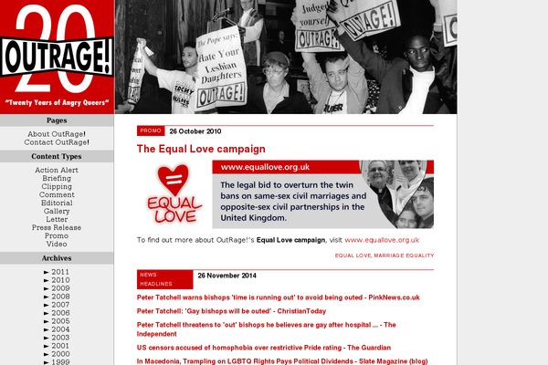 outrage.org.uk site used Outrage