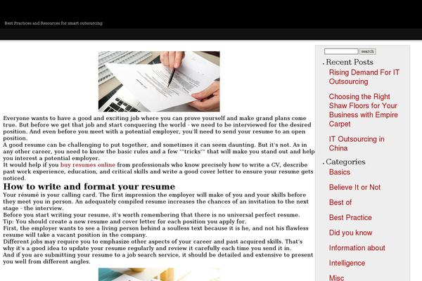 outsourcing-weblog.com site used Black-on-white-serif