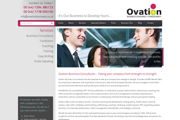 Ovation theme site design template sample